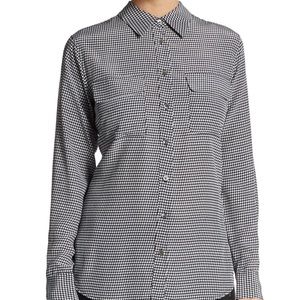 B&W Houndstooth Equipment Blouse, Size Large
